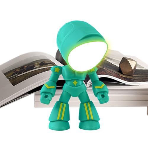 Linterna LED robot – Figura de robot de dibujos animados, material ABS, luz nocturna suave, tamaño de 9,5 cm | Para dormitorio, lectura, aprendizaje, relajación, compañero emocional, cumpleaños