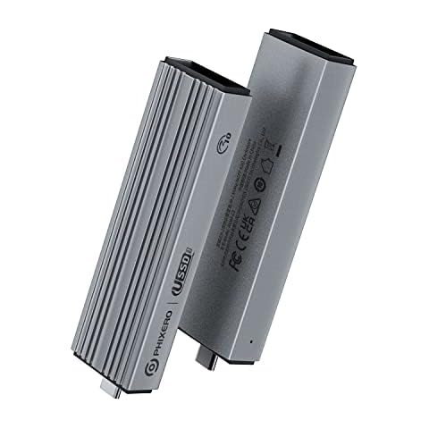 PHIXERO NVMe Enclosure, M.2 Enclosure USB C 3.2 Gen2 to M.2 NVME/SATA SSD Enclosure, Aluminum Alloy M.2 External Enclosure for NVME/SATA SSD Size 2230/2242/2260/2280 Cover
