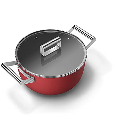Smeg-Red-5-Quart-95-Inch-Casserole-Dish-with-Lid Smeg Red 5 Quart 95 Inch Casserole Dish with Lid