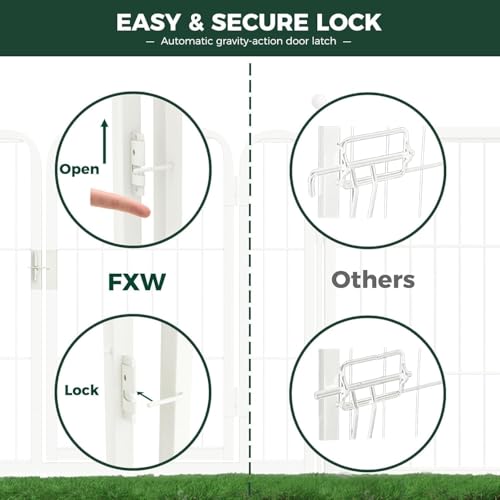 Image of FXW Rollick Unleashed Dog Playpen for Indoor, Yard, RV Camping, 50 inch 32 Panels for Large Dogs, White│Patented