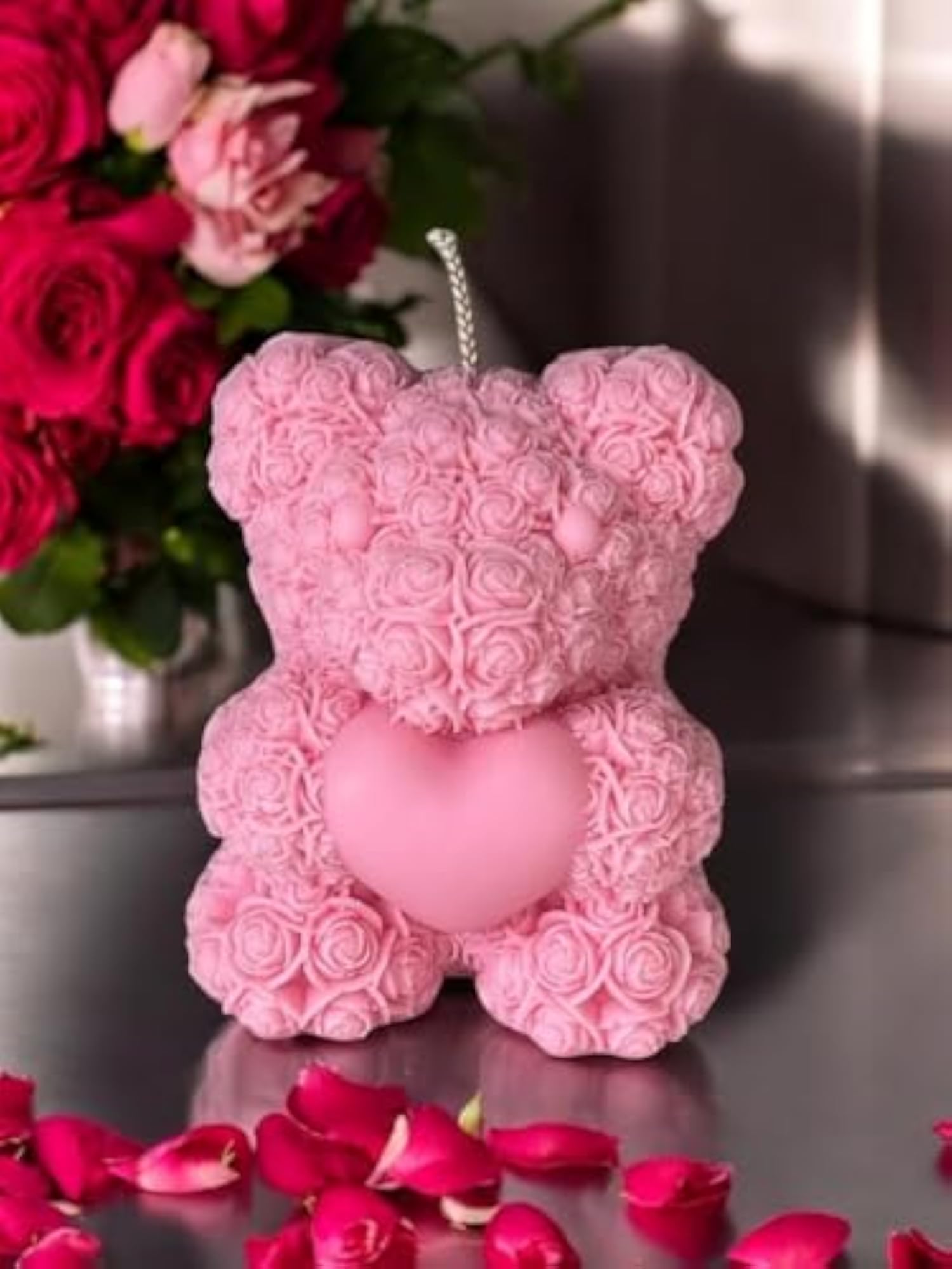Teddy Bear Heart Candle Decorative Gift
