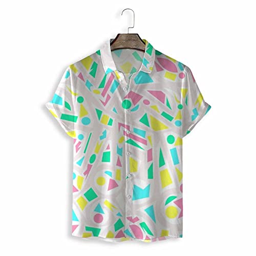 Chemise de plage manches courtes hommes motif musical blanc haut décontracté été style aloha