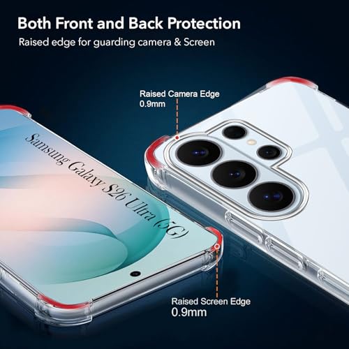 Image of Jkobi Shockproof Crystal-Clear Back Cover for Samsung Galaxy S26 Ultra (Anti Yellow Case | Drop & Camera Protection | Hard Polycarbonate)