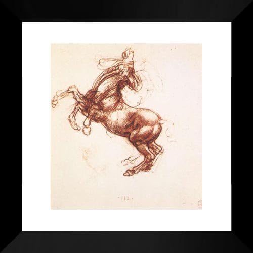 Rearing horse 15x15 Framed Art Print by Da Vinci, Leonardo