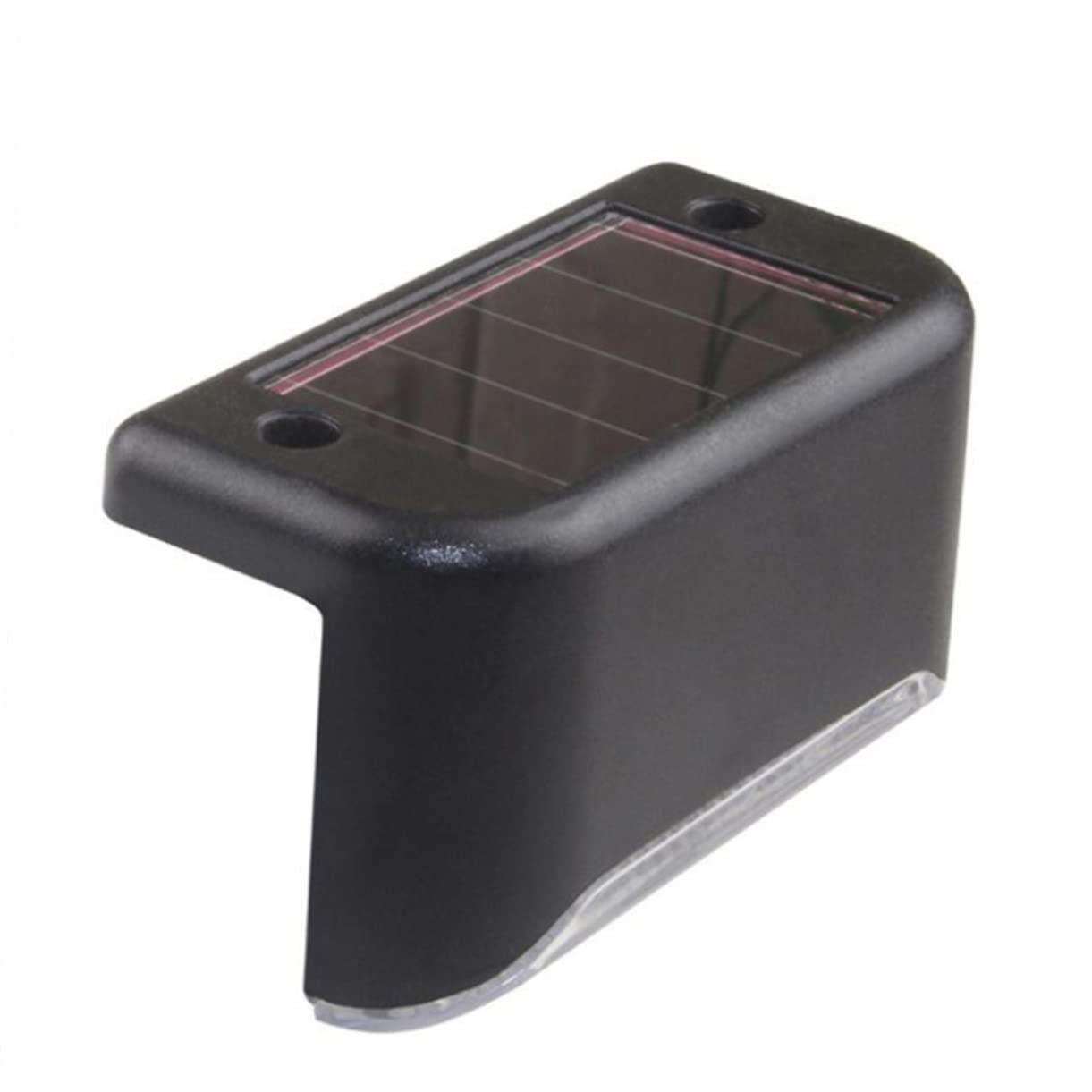 Holibanna Solar LED Stair Lights for Outdoor Deck and Railing Lighting Security Lighting for Fence and Pathway Black Shell White Light