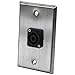 Seismic Audio SA-PLATE27 Stainless Steel Wall Plate with 4 Pole Speakon Connector- Stainless Steel Wall Plate