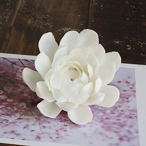 Lioong 3.9 Inch Ceramic White Lotus Incense Burner Flower Incense Burner Stick Holder For Yoga Studio Living Room Home Decor thumb #4