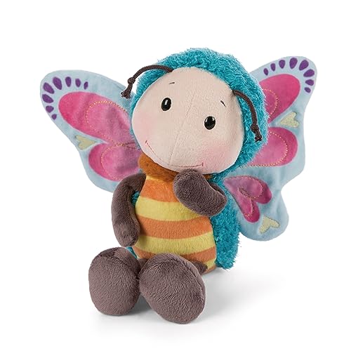 NICI - Soft Butterfly Borboleta macia de brinquedo 18 cm, crianças e bebés esponja para brincar, abraçar e colecionar – Animais acolhedores de peluche, cor azul (47939)