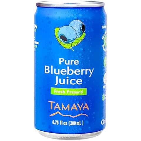 Tamaya 100% Pure Blueberry Juice NFC, 6.75 Fl Oz Mini Cans, Pack of 12 Cover