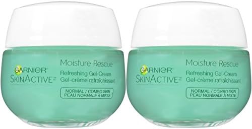 Garnier SkinActive Moisture Rescue Refreshing Gel-Cream for Normal/Combo Skin, Oil-Free, 1.7 Oz (50g), 2 Count (Packaging May Vary)