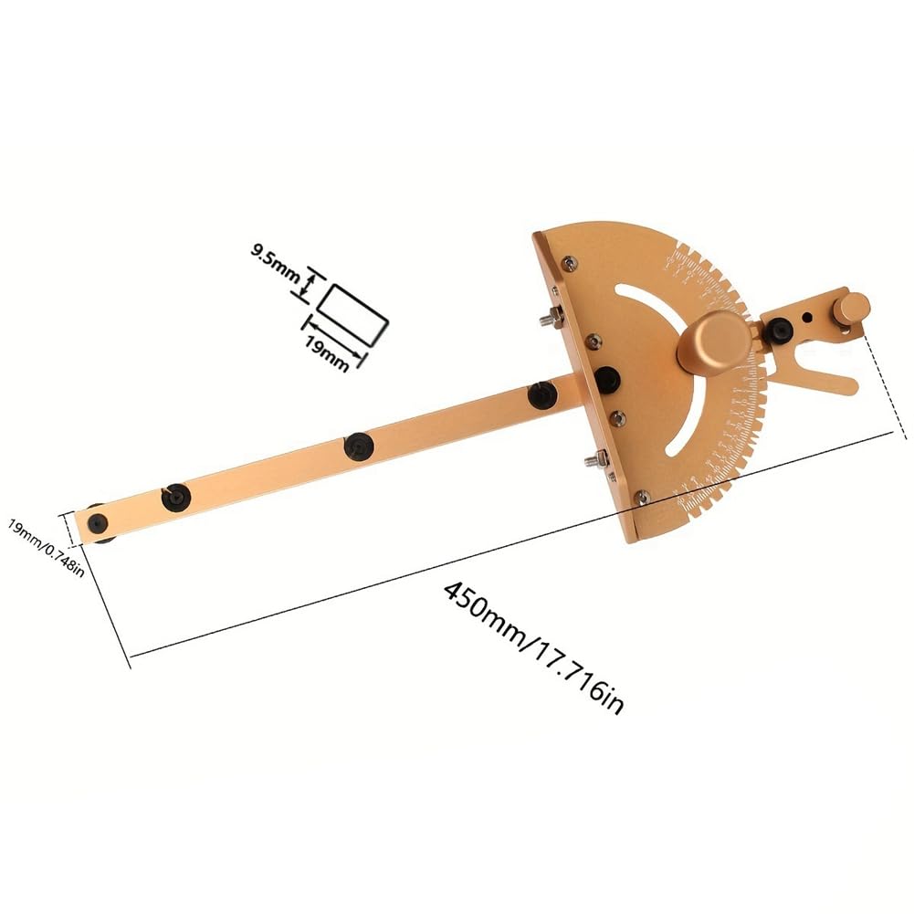 Gehrungslehre, Aus Aluminiumlegierung, Tischkreissäge, Oberfräse, Gehrungslehre, Sägen, Lineal, Holzbearbeitungswerkzeuge, Langlebig, Wiederverwendbar, Rot