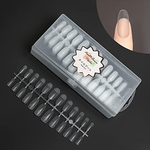 Sun&Beam Nails Fake Nails Tips Full Clear Acrylic Cover for Manicure Salons Nail Art 15 Sizes 240 Pcs (Medium Oval)
