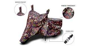 COVERS HUBS UM Motorcycles Renegade Commando BS6 2020 |Water Resistant | UV Protection & Dustproof Bike Body Cover (Red Multi Jungle)