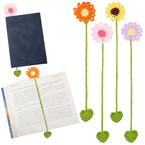 Crochet Sunflower And Daisy Bookmarks