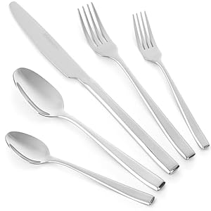 Stainless Steel Flatware – Silverware Set for 8-40 Piece Cutlery Set – 18/10 Flatware Set – Silverwear Set – Dinnerware Stainless Steel Flatware Set – Spoons and Forks Set Stainless Steel