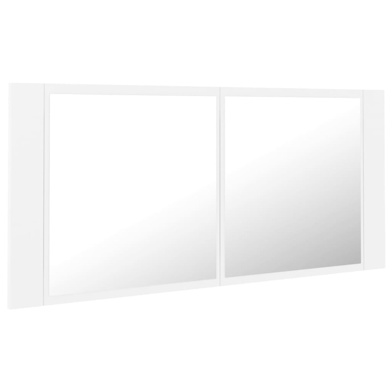 Gecheer LED-Bad-Spiegelschrank Weiß 100x12x45 cm Acryl, Deko Spiegel Bathroom Mirror für Badezimmer Make-up Rasur Wohnung Hotel804980