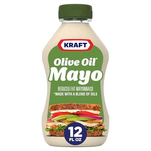 Image of Kraft Mayo with Olive Oil Reduced Fat Mayonnaise - Rich and Flavorful Condiment for Sandwiches, Dips and Dressings, Made w / Cage-Free Eggs, For a Keto and Low Carb Lifestyle, 12 fl oz Bottle