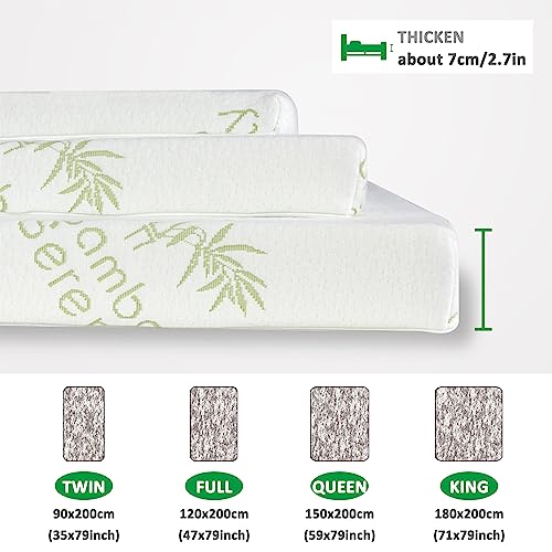 Cooling Mattress Pad Topper Queen,3Cm/5Cm/7Cm Gel Memory Foam Mattress Topper,Medium Firm Bed Topper with Removable/Washable Cover,Breathable Summer Camp Mattress Pad,7cm,King/180x200cm – Bild 6