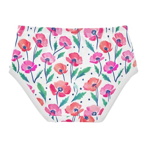 Joisal Designer Girls Underwear Toddler 2t Cotton Girl Panties Cute Watercolor Flowers Pink Briefs Kids Undies2