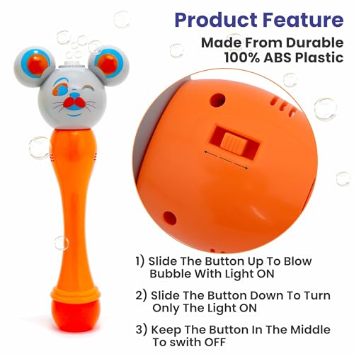 Image of Aditi Toys Cat Face Bubble Machine Toy for Kids, Automatic Bubble Blower with Light, Bubble Blast Includes 100ml Bubble Solution, Outdoor & Indoor Play for Boys Girls, Above 3+ Age (Orange)