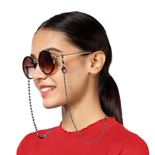 Image of Unisex Specs Holder Hook & Loop Anit Slip Eyewear Lanyard Metal Strap Chain