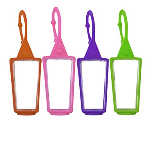 By The Clique Silicone Sleeves for 30ml Pyramid bottles | Set of 4 Bright Colors | Hook to Back Packs, Purses and Key Chains