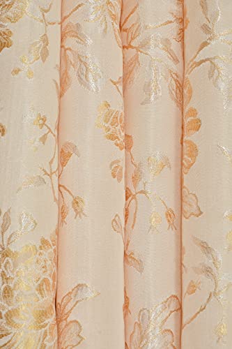 Image of FRESH FROM LOOM Floral Room Darkening Window Curtains 6 Feet,High Tenacity Yarn Polyester Weaved Rod Pocket Curtains,Screens for Home Office,Living Room Bedroom,Dust Repellent(Gold,6ft,2pc)