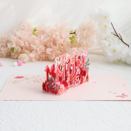 Wenskaart, 3D pop-up moederdagkaart, Spiritz papier, verjaardagskaart voor mama, mooi gesneden papier, cadeau voor mama, verjaardag - Afbeelding 6