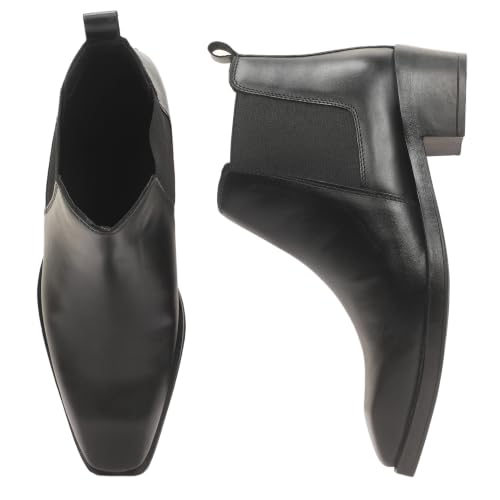 Image of VH ENTERPRISES Cuben chelsea Leather Shoe, Black