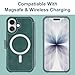 VANAVAGY Compatible for iPhone 17 Wallet Case for Magsafe Wireless Charging, PU Leather Flip Folio Shockproof Phone Cover with Wrist Strap RFID Blocking Card Holder [Screen Protector],Forest Green