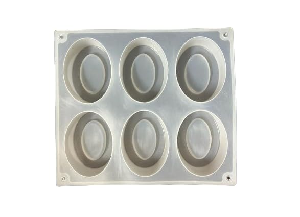 REDSKY Soap Mould for Soap Making 6 Cavity Oval Pears Shape Silicone Soap Mould 70gm for Cake Mold Silicone Soap Bar Mold for Homemade (White)-image-26