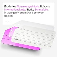 Travely Premium Kofferanhänger - leicht Erkennbar, Robust & Sicher - inkl. Namensschild und Privatsphäre Schutz I Vielseitig und Praktische Adressanhänger, Namensanhänger & Gepäckanhänger – Ansicht 3