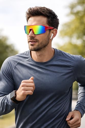 Image of Zynic Men's Stylish Sports Sunglasses For Unisex | UV400 Protection Classic Wrap Around Googles |Sports Shades for Driving,Cyclining Outdoor & Travel | Googles for man's