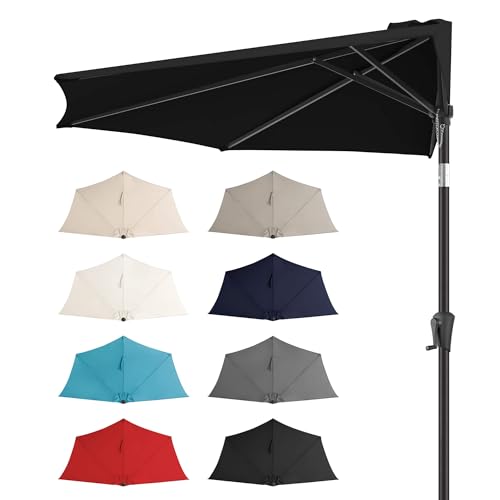 FLAME&SHADE 9ft Half Round Umbrella