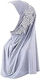 Women Floral Muslim Chiffon Hijab Instant Head Wrap Long Head Wrap Scarves Full Cover One Piece Head Scarf Lace Flower Hijab