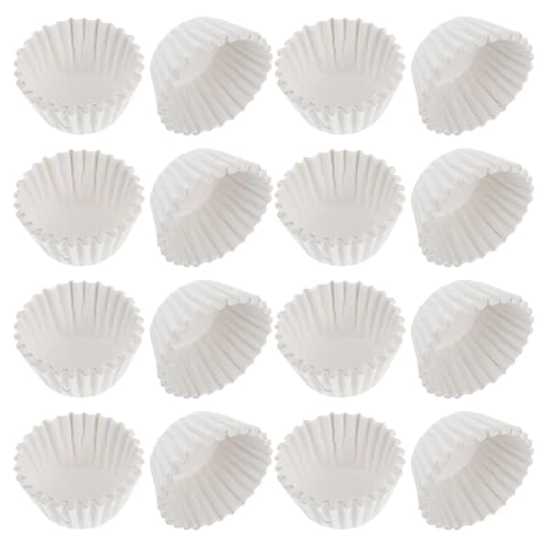 DIYEAH 1000 pièces Lot de Mini Moules à Cupcakes Blancs Papier Anti-graisse Résistants à Huile Caissettes Jetables pour Muffins et Pâtisseries Liners Ronds pour Cuisson et Fête
