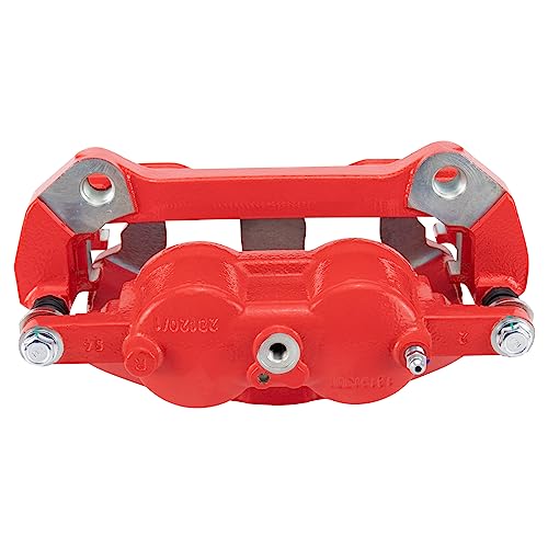 Image of TRQ Front Right Brake Caliper w /Bracket Performance Red Passenger Side