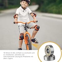 10 Stück Kugellager, 608ZZ 8x22x7 mm, Double Shielded Miniatur Rillenkugellager, Carbonstahl Präzisionslager, 608 Kugellager für Skateboards, Rollerblades, Fahrräder (10) – Ansicht 6