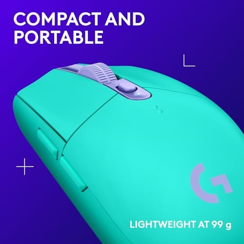 Logitech G305 Lightspeed Wireless Gaming Mouse, Hero Sensor, 12,000 DPI, Lightweight, 6 Programmable Buttons, 250h Battery, On-Board Memory, Compatible with PC, Mac - Mint — view 6