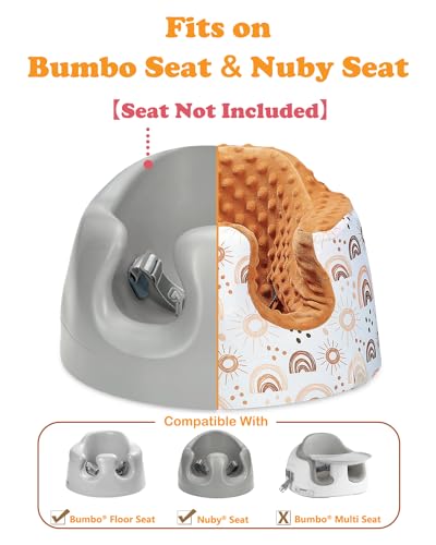Image of BOMOLOUR Seat Cover Compatible with Bumbo Seat and Nuby Seat, Floor Seat Cover for Boys and Girls, Removable Breathable Baby Seat Cover, New Designed, Anti-Slip, Seat Not Included, Rainbow
