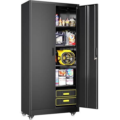 73 H Metal Storage Cabinet Review 14 Greenvelly Metal Storage Cabinet with 4 Swivel Wheels,73" H Black