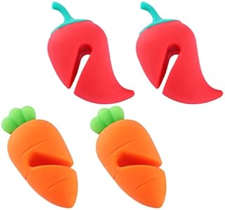 Hemoton 4Pcs Pot Lid Lifter Silicone Spill Proof Lid Lifter Carrot Pepper Shaped- Proof Steam Release Pan Pot Lid Lifter Kitchen Tool Decoration Pot Lid Kitchen Pot Lid Holders