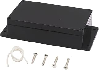 Zulkit Junction Box ABS Plastic Dustproof Waterproof IP65 Universal Electrical Boxes Project Enclosure with Fixed Ear Black 7.87 x 4.72 x 2.2 Inch (200 x 120 x 56 mm)(Pack of 1)