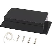 Zulkit Junction Box ABS بلاستيك مقاوم للغبار مقاوم للماء IP65 صناديق كهربائية عالمية غلاف المشروع بأذن ثابتة أسود 7.87 &times; 4.72 &times; 2.2 بوصة 200 &times; 120 &times; 56 مم عبوة 1