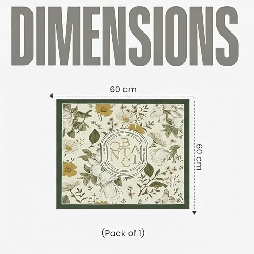 Image of Elegant Floral Washable Floor Mat | Non Slip Water Absorbent Washing Mat for Kitchen Bathroom & Laundry Area | Soft Quick Dry Decorative Flower Design Rug for Home Floor Protection