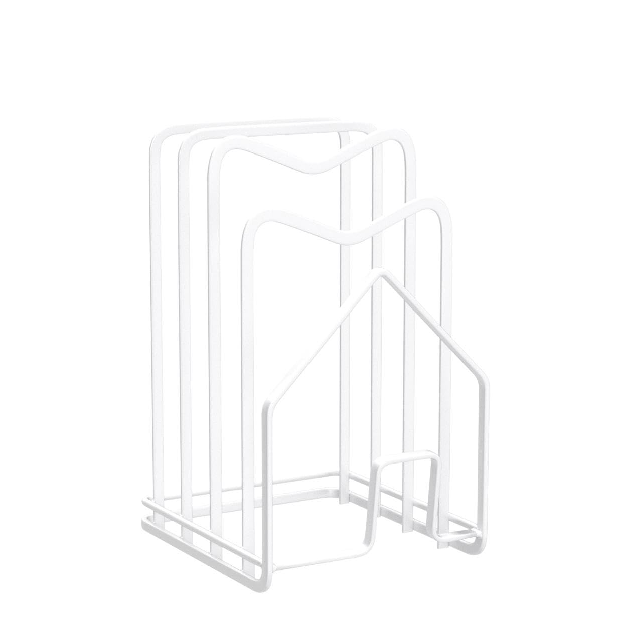 SUNFICON Schneidebrett-Rack, Topfpfannendeckel-Halter für Küchenschränke Schneidebrett-Organizer Ständer Halter weiß
