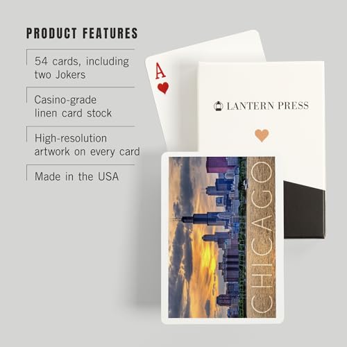 Baraja de cartas tamaño póker de Chicago Illinois miniatura 3