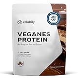 edubily® Veganes Proteinpulver - Mit Reisprotein und Erbsenprotein - Hoher Eiweißgehalt - Ohne Zucker - Mit Stevia - Laborgeprüftes Eiweißpulver (750 g, Schoko)