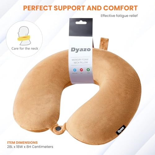 Image of Travel Neck Pillow | Soft Velvet U Shape Neck Support Cushion for Sleeping, Travelling & Cervical Pain Relief | Comfortable Head Rest Pillow for Airplane Flight, Car, Bus & Train (Beige)