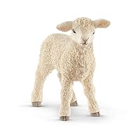 SCHLEICH 13883 Lamb Farm World Toy Figure, Realistic Animal Figurine for Kids Ages 3-8